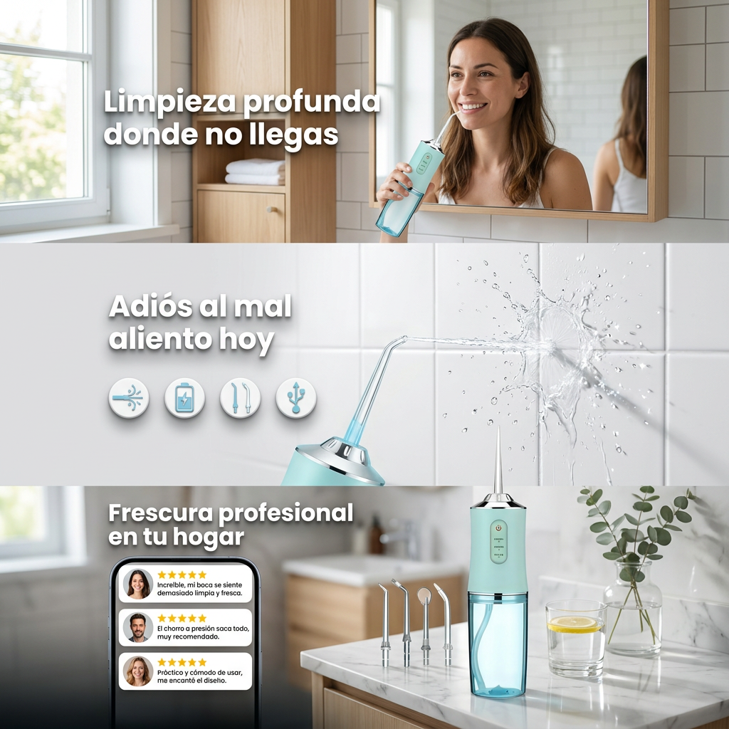 AquaFresh Pro — Irrigador Bucal Anti Mal Olor