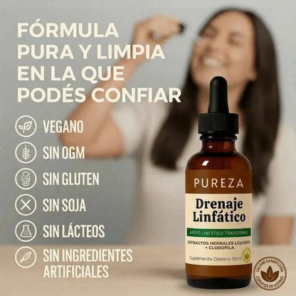 PurezaDrops™ | Drena Naturalmente la Hinchazón del Rostro, Abdomen y Piernas